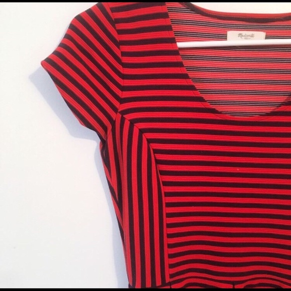 Madewell Size 2 red and navy Ridge Dress On Sale - Picture 2 of 3